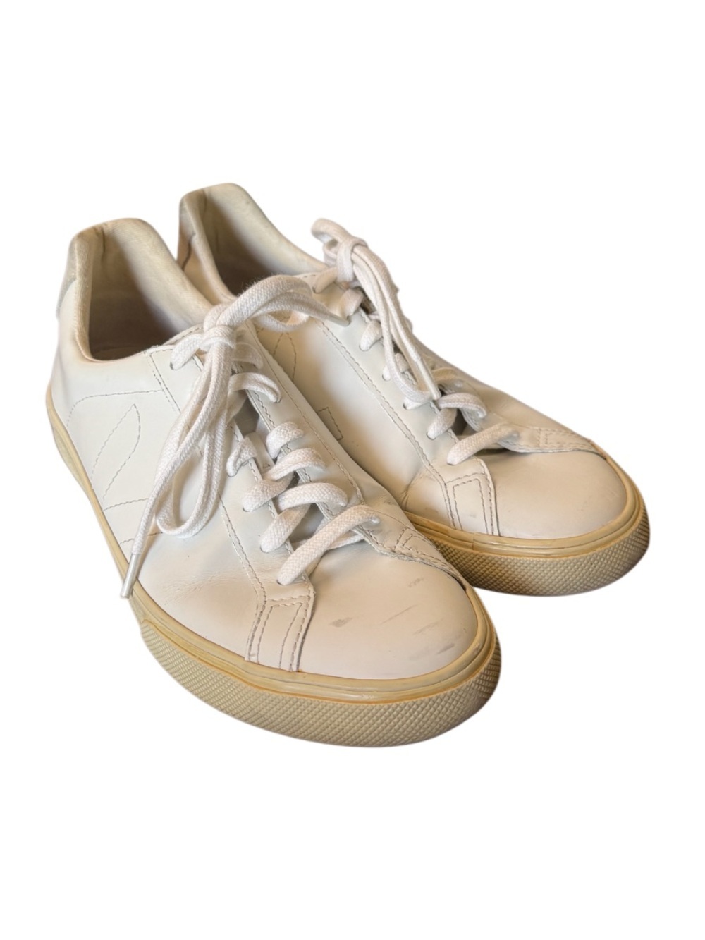 Veja Esplar Classic White Low-Top Leather Sneakers - Size 8